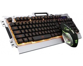 Combo Set Mouse y Teclado Gamer Usb k33 Luz Led Cable Mallado 3200dpi  Pro