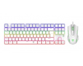 Kit Gamer Teclado Mouse Mecanico Advance Force Rgb Blanco