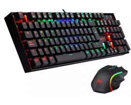 Kit teclado mecanico y mouse GAMER REDRAGON Blue USB KUMARA RGB K551RGB y GRIFFIN M607