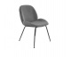 Silla Velvet Patas Negras Diseño Terciopelo Gris