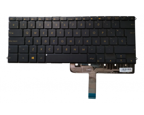 Teclado para ASUS ZenBook UX490 UX490CA UX490UA UX490UAR Español Retroiluminado Azul Y Dorado