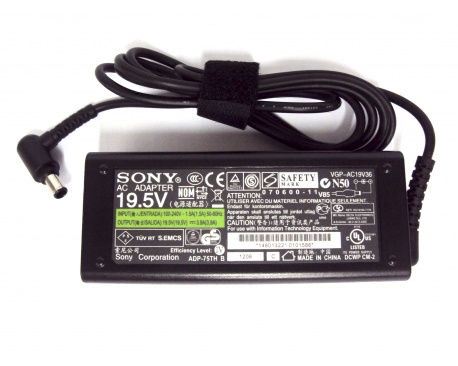 Cargador Original Notebook Sony VGP-AC19V19 19.5V 6.5x4.4mm
